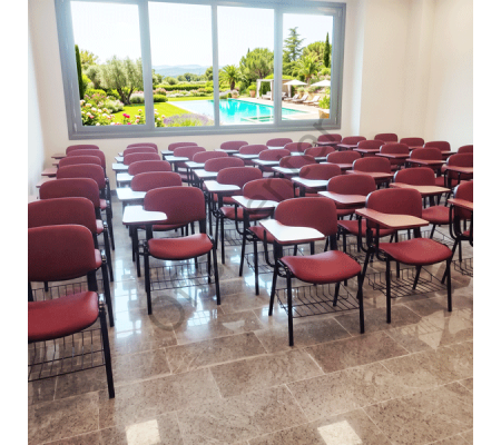 Form Sabit Ahşap Sehpalı ve Sepetli Konferans Sandalyesi