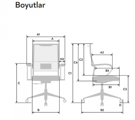 Metta Ergolife Kısa Sırt Çalışma & Toplantı Koltuğu