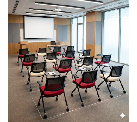 Pera Yazı Tablalı Katlanabilir Konferans Sandalyesi